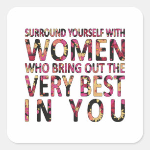 Vrouwendag meisje kracht vrouw feminisme Gift Idee Vierkante Sticker