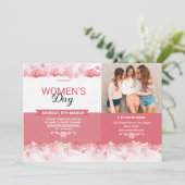 Vrouwendag Party Invitation Flyer Sjabloon Kaart (Staand voorkant)