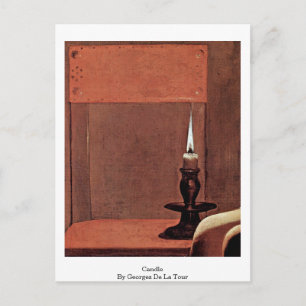 Vrouwendetails: kaarsje van Georges de la Tour Briefkaart