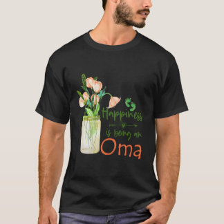 Vrouwengeluk is een oma Schattigee bloemen cadeau T-shirt