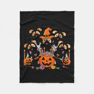 Vrouwengelukkig Halloween-hond Spook Halloween-hon Fleece Deken
