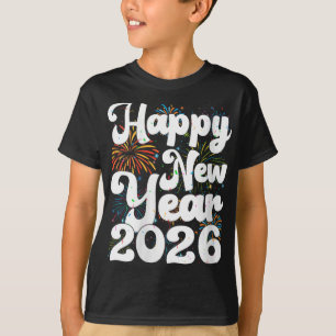 Vrouwengelukkig nieuwjaar 2026 Nye-vuurwerk Cool N T-shirt