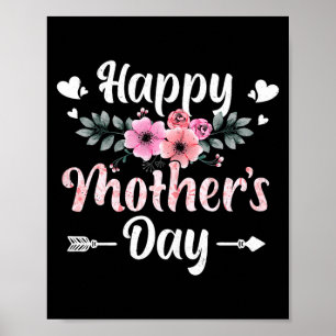 Vrouwengelukkige moedersdag met bloemige moeder ma poster