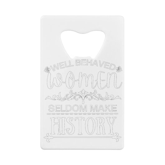 Vrouwengeschiedenis Kredietkaart Flessenopener (Achterkant)