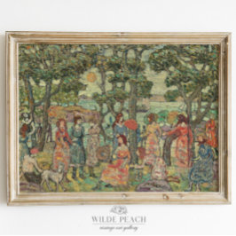 Vrouwengroep in een park schilderen poster