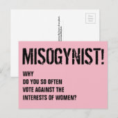 vrouwenhaters stemmen tegen briefkaart (Voorkant / Achterkant)