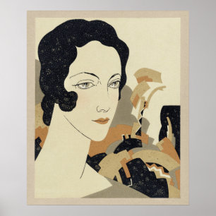 Vrouwenhoofd (1931) mode illustratie poster