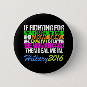 Vrouwenkaart Pro Hillary Quote Ronde Button 5,7 Cm