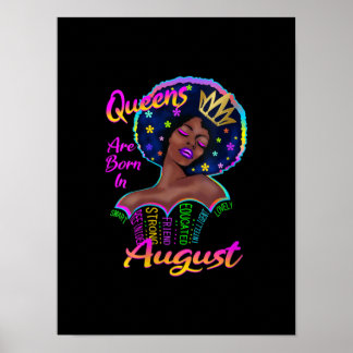 Vrouwenkoninginnen worden geboren in augustus, zon poster