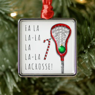 Vrouwenlacrosse Metalen Ornament