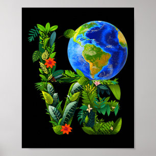 Vrouwenliefde op Earth Day Heal de planeet Save Poster