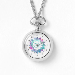 *~*Vrouwenomslag Om New age Lotus Flower Mandala Horloge