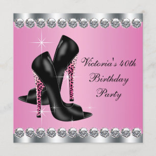 Vrouwenpartij Elegant Chic Pink Leopard Birthday Kaart