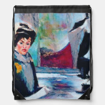 vrouwenportret met Abstracte achtergrond