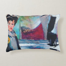 vrouwenportret met Abstracte achtergrond