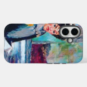  vrouwenportret met Abstracte achtergrond Case-Mate iPhone Case (Achterkant (horizontaal))