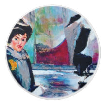  vrouwenportret met Abstracte achtergrond