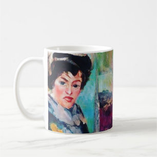  vrouwenportret met Abstracte achtergrond Koffiemok