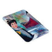  vrouwenportret met Abstracte achtergrond Magneet (Rechterzijde)