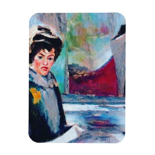  vrouwenportret met Abstracte achtergrond Magneet (Verticaal)