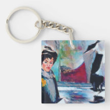  vrouwenportret met Abstracte achtergrond