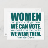 Vrouwenprotestcitaat Wendy Davis Briefkaart (Voorkant / Achterkant)