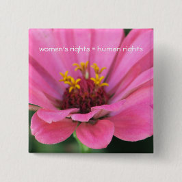 vrouwenrechten = mensenrechten Ontwerp 4 Vierkante Button 5,1 Cm