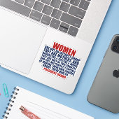 Vrouwenrechten Obama Quote Sticker (Laptop met iPhone)