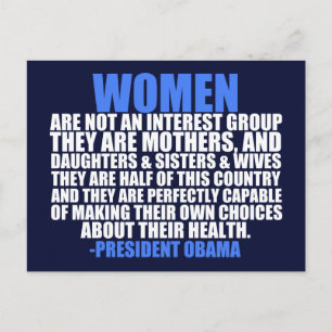 Vrouwenrechten Pro Choice Obama Quote Briefkaart