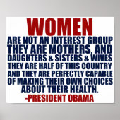 Vrouwenrechten Pro Choice Obama Quote Poster (Voorkant)