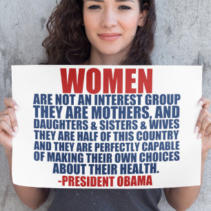 Vrouwenrechten Pro Choice Obama Quote Poster