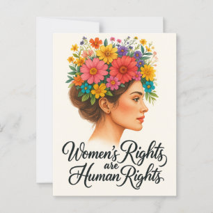 Vrouwenrechten zijn mensenrechten Floral Empowerme Briefkaart