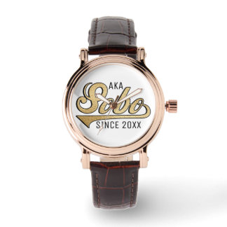 Vrouwenriem met leder horloge