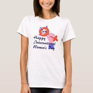 Vrouwensymbool Fijne Internationale Vrouwendag T-S T-shirt