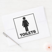 VROUWENtoiletten Vierkante Sticker (Envelop)