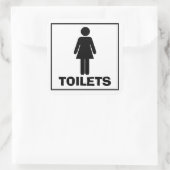 VROUWENtoiletten Vierkante Sticker (Tas)