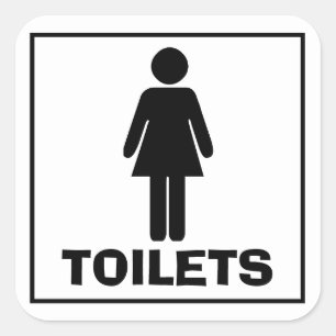 VROUWENtoiletten Vierkante Sticker