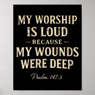 Vrouwenverering is luid omdat wonden diep psalm poster