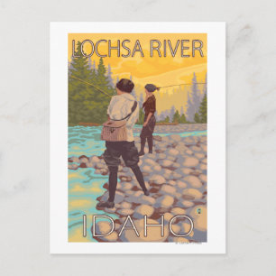 Vrouwenvisserij - Lochsa River, Idaho Briefkaart