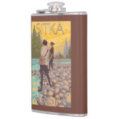 Vrouwenvisserij - Sitka, Alaska Heupfles (Links)