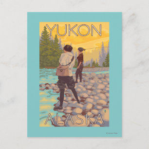 Vrouwenvisserij - Yukon, Alaska Briefkaart