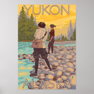 Vrouwenvisserij - Yukon, Alaska Poster