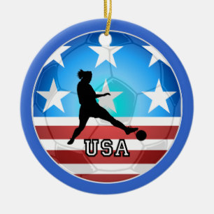 vrouwenvoetbal keramisch ornament