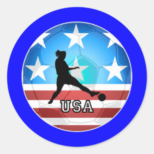 vrouwenvoetbal ronde sticker