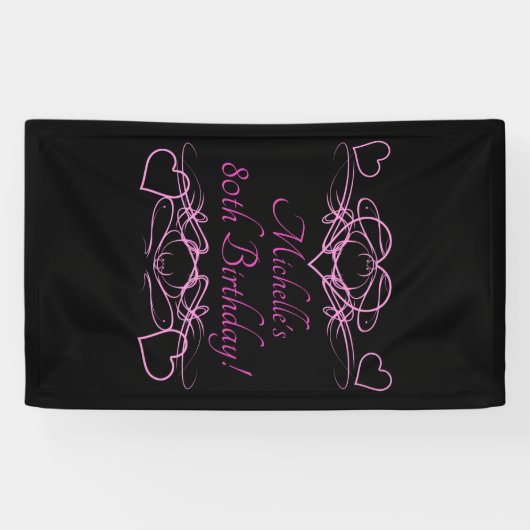 Vrouw's 80ste verjaardag spandoek (Horizontaal)