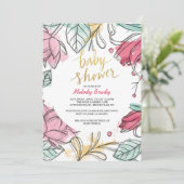 Vrouw's Florale Uitnodiging (Staand voorkant)