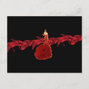 Vrouwtje in het rode Briefkaart