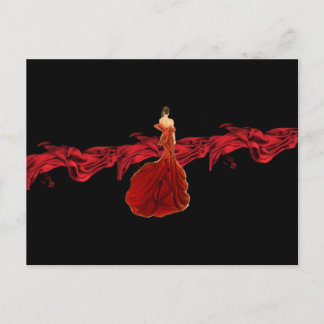 Vrouwtje in het rode Briefkaart