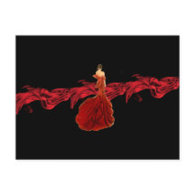 Vrouwtje in het rode Briefkaart