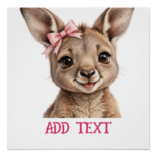 vrouwtjeskangoeroe: Baby Dier Pastel lint & Bloeme Perfect Poster